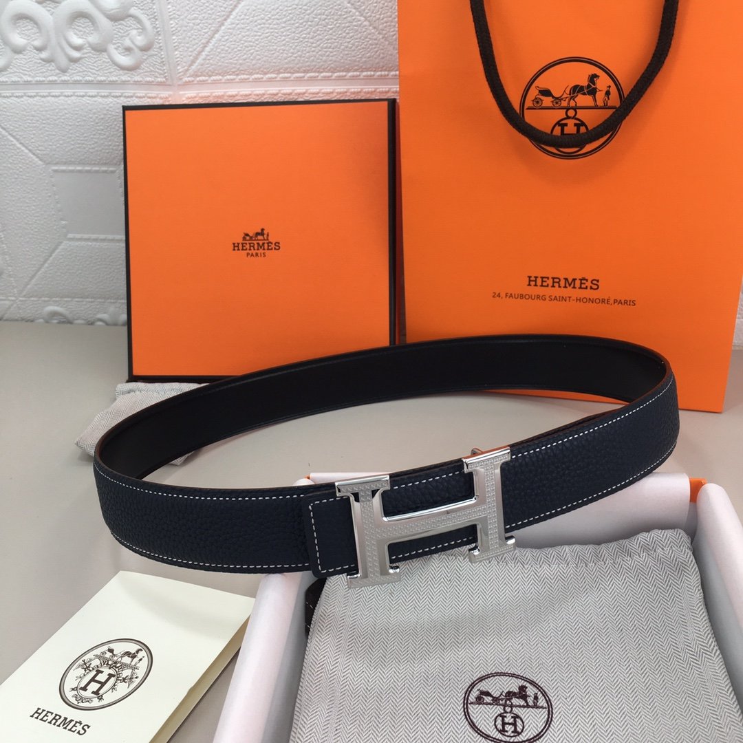 Hermes H Belt Buckle & Reversible Black For Women, Women Belt 380MM - Image 4