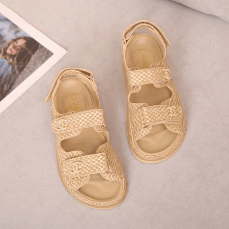 Chanel  Flat Velcro sandals Slide - Image 4