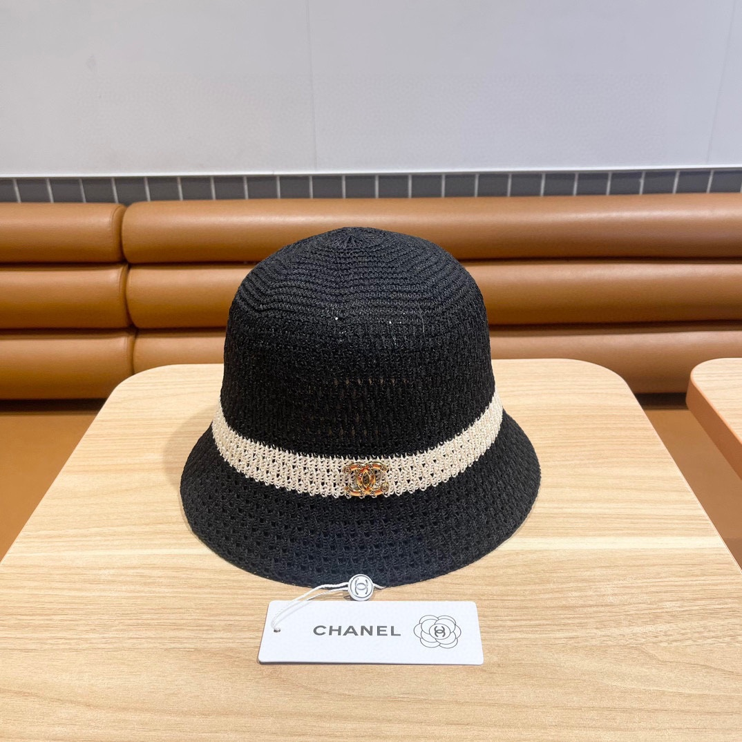 Chanel Knitted Hollow Breathable Fisherman's Hat  Sunhat - Image 1
