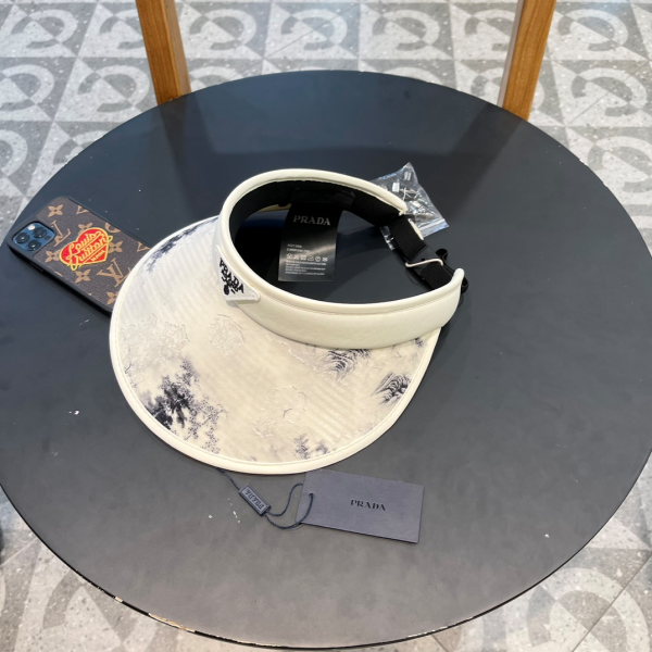 Prada Chinese Style ink Painting Empty Top Hat Sunhat