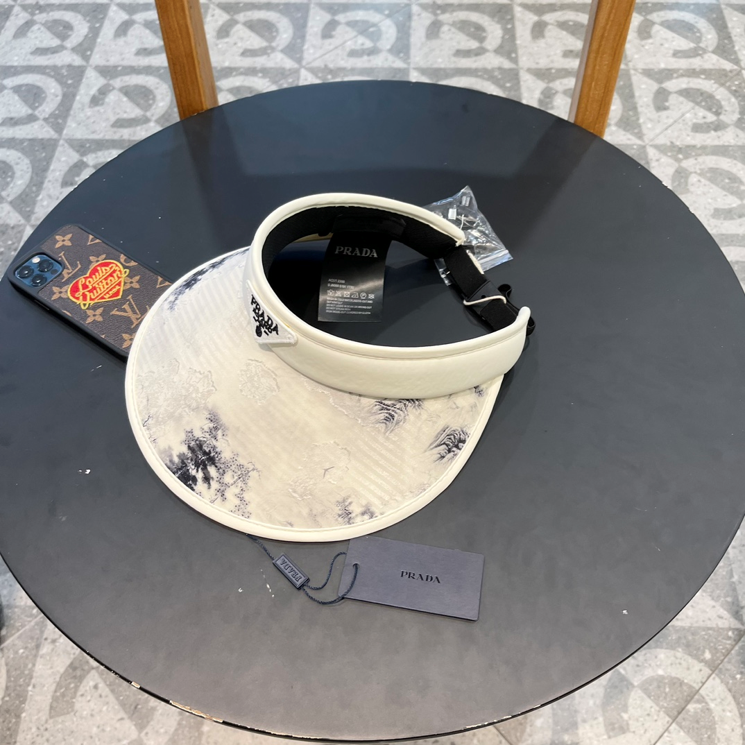 Prada Chinese Style ink Painting Empty Top Hat Sunhat - Image 3