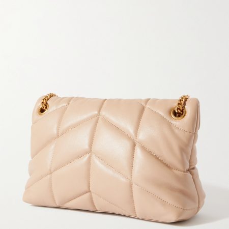 SAINT LAURENT Loulou Puffer small quilted leather shoulder bag beige - Image 3
