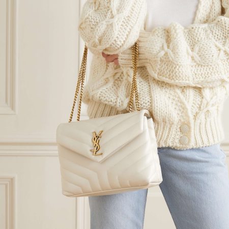 SAINT LAURENT YSL Loulou Small Quilted Leather Shoulder Bag white - Image 6