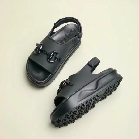 Gucci Shoes Rubber Thick-Soled Hook And Loop Fsteners Slide Sandal - Image 3