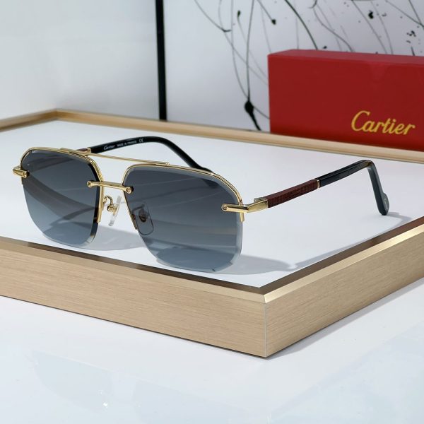 Cartier Metal Color Matching Mirror Legs Sunglasses Top quality