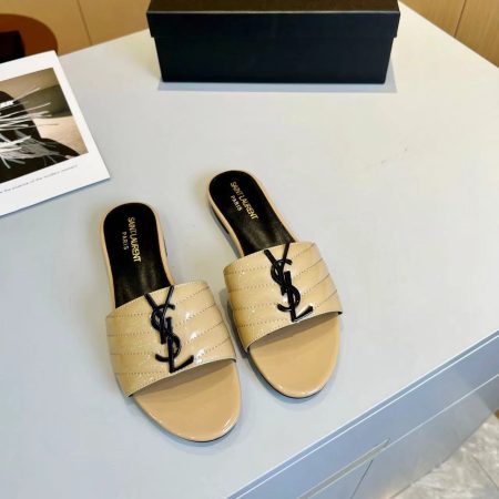 YSL Saint Laurent Black Label Slippers Patent Leather - Image 4