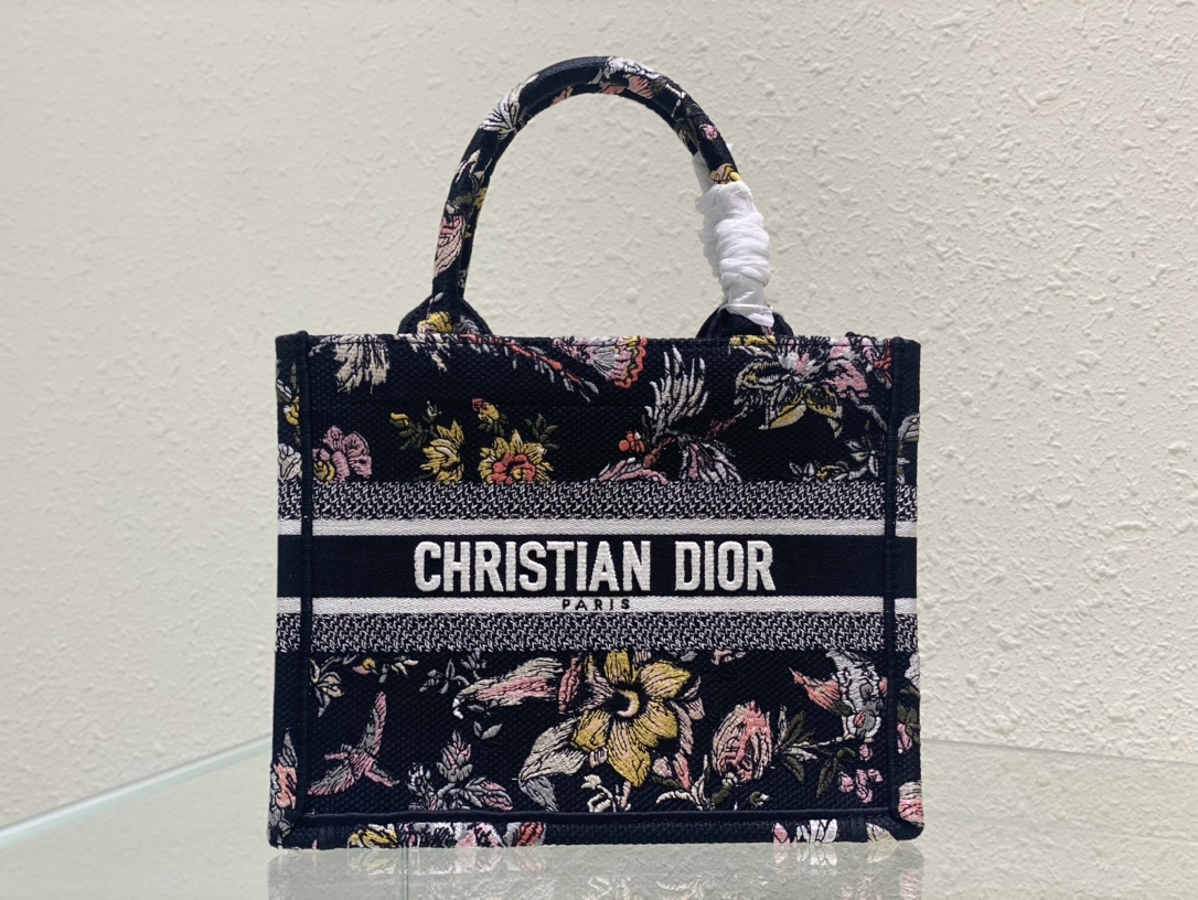 Dior Book Tote Small Black Multicolor Dior Jardin Botanique Embroidery - Image 1