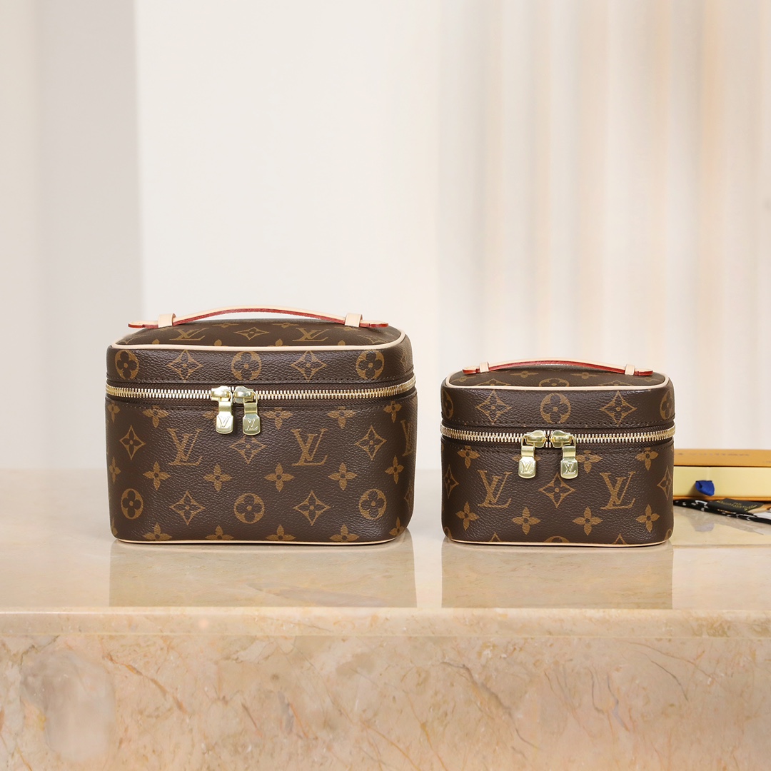 LV Nice Leather Cosmetic Handbag - Image 2