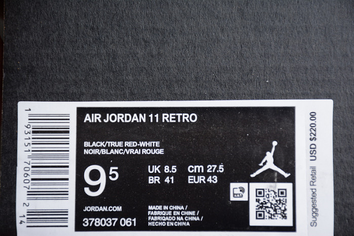 Air Jordan 11 Bred 2019 378037-061 - Image 9