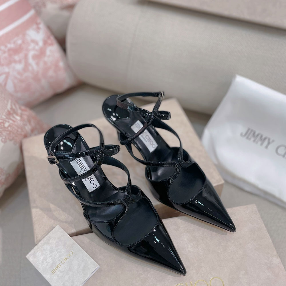 Jimmy Choo 8.5CM Slim Heel Strap Tip  Slide Sandal - Image 4