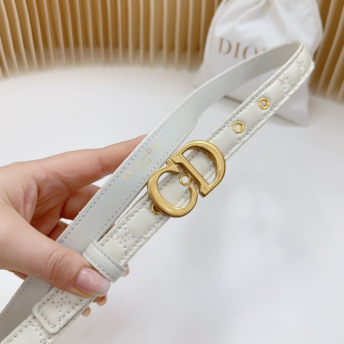 Dior double sided   with calf leather,  Women Belt 20MM - Image 6