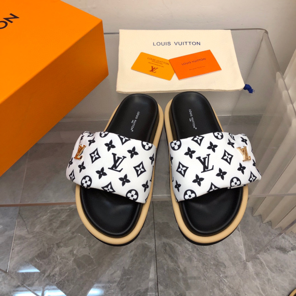 LV Pollow Nylon Velcro Slide Sandal