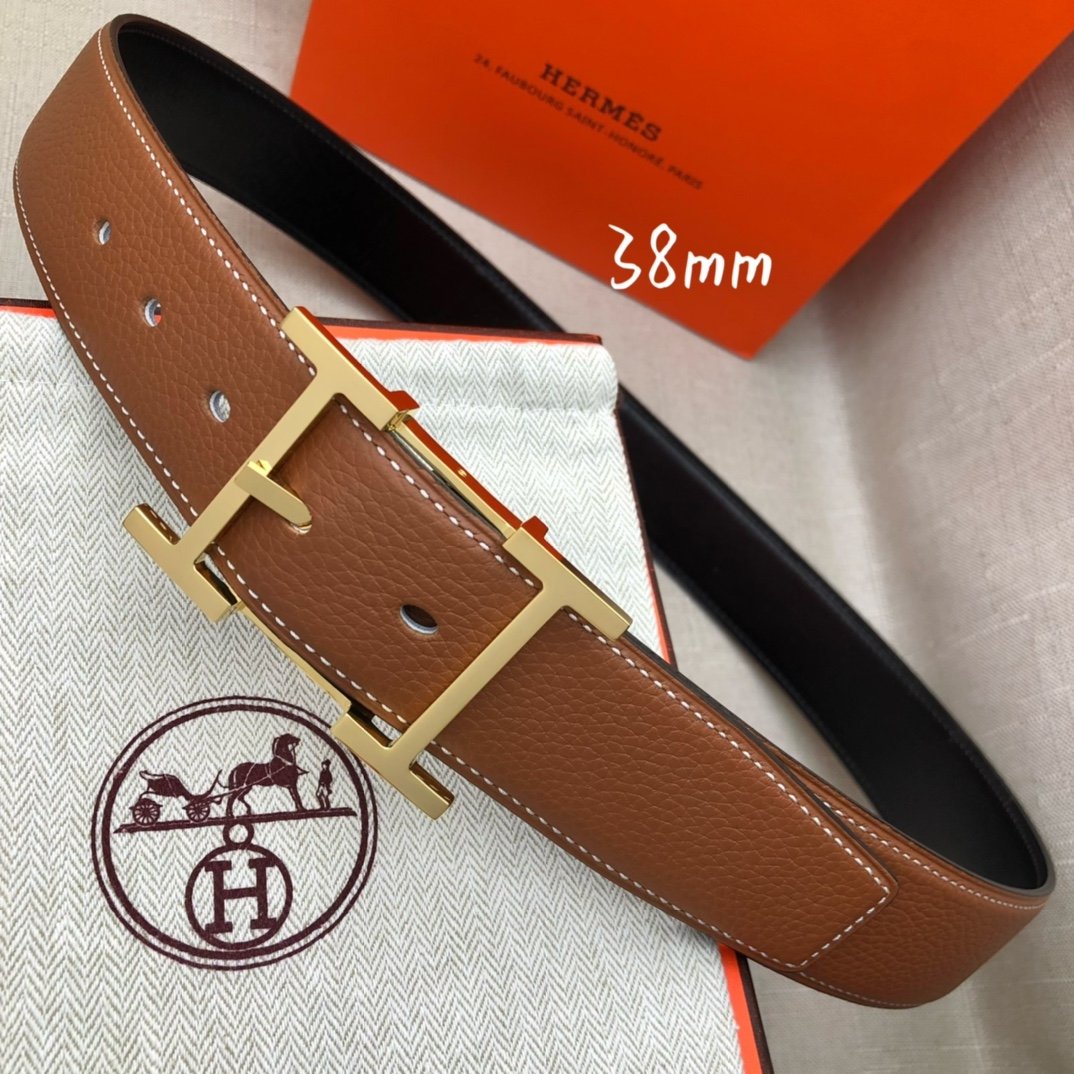 Hermes H Belt Buckle & Reversible Brown For Women, Women Belt 380MM - Image 8