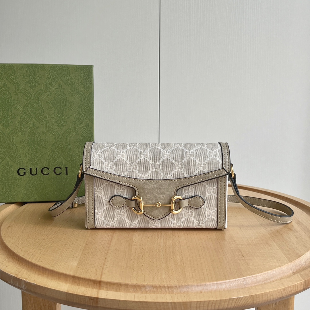 Gucci Horsebit 1955 Canva&Leather Shoulder Bag - Image 2