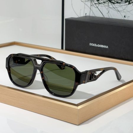 DOLCE & GABBAN DG Mirror Leg Hollowed Out Logo Sunglasses Top quality