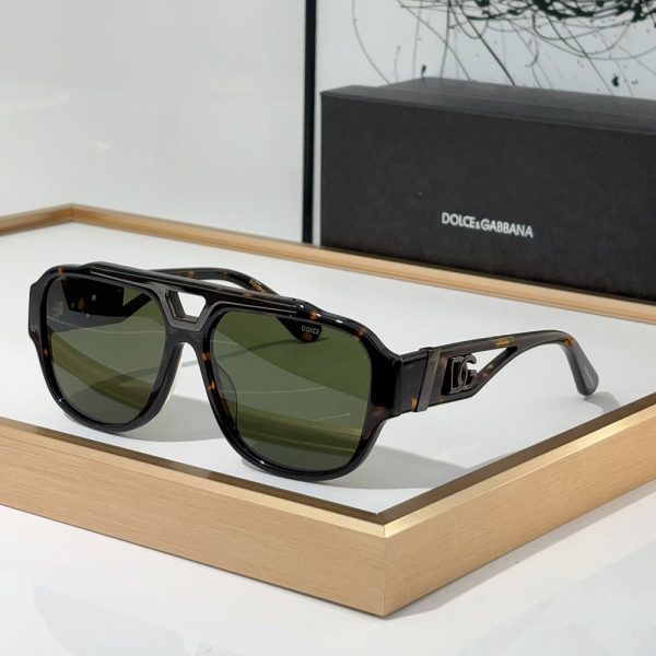 DOLCE & GABBAN DG Mirror Leg Hollowed Out Logo Sunglasses Top quality