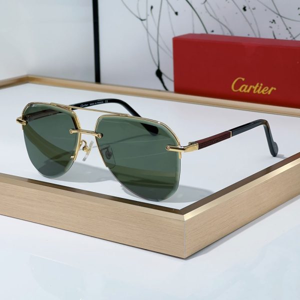 Cartier Color Matching Metal irregularity Sunglasses Top quality