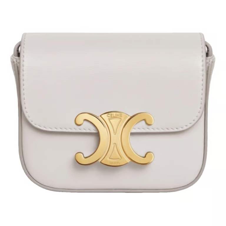 Celine MINI TRIOMPHE IN SHINY CALFSKIN white Very Rare Colour - Image 1