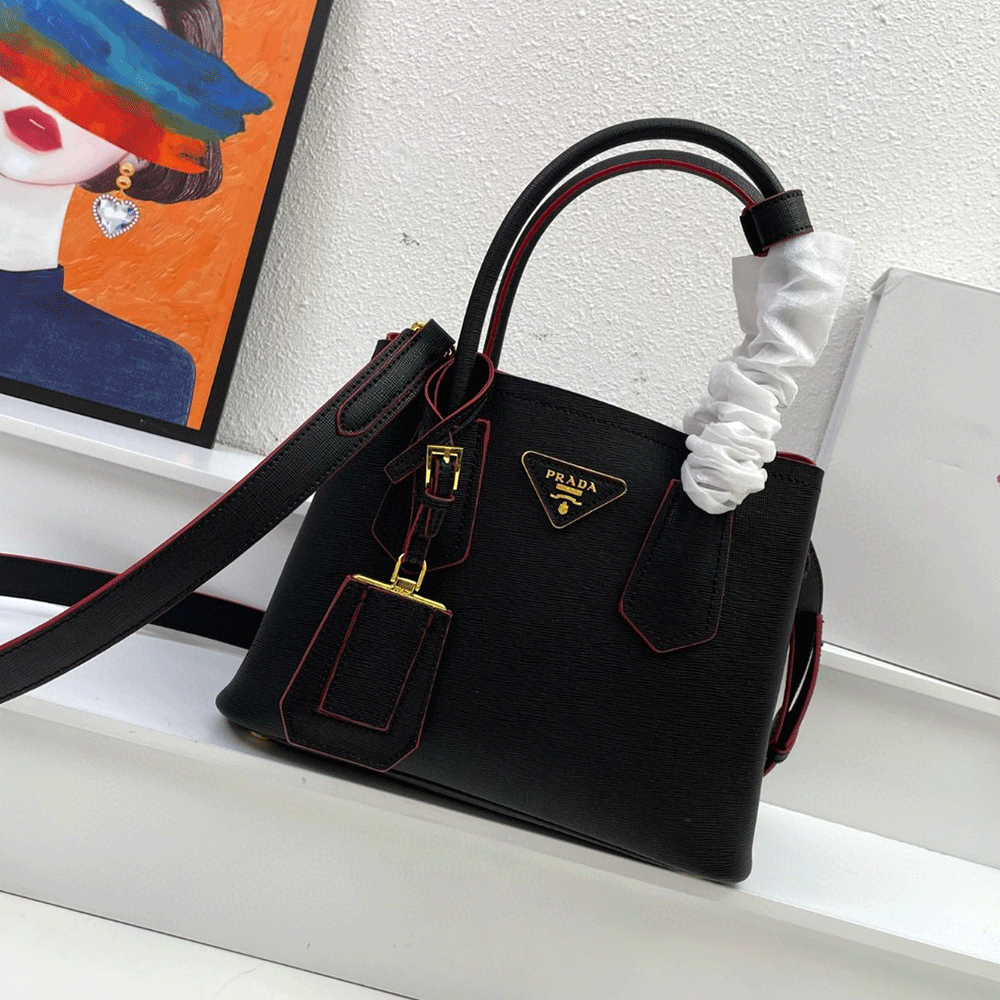Prada Double Saffiano Leather Mini Handbag - Image 6