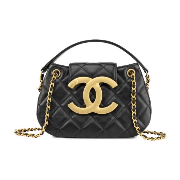 Chanel 24C Vintage Leather Messenger Bag Shoulder Crossbody Bag