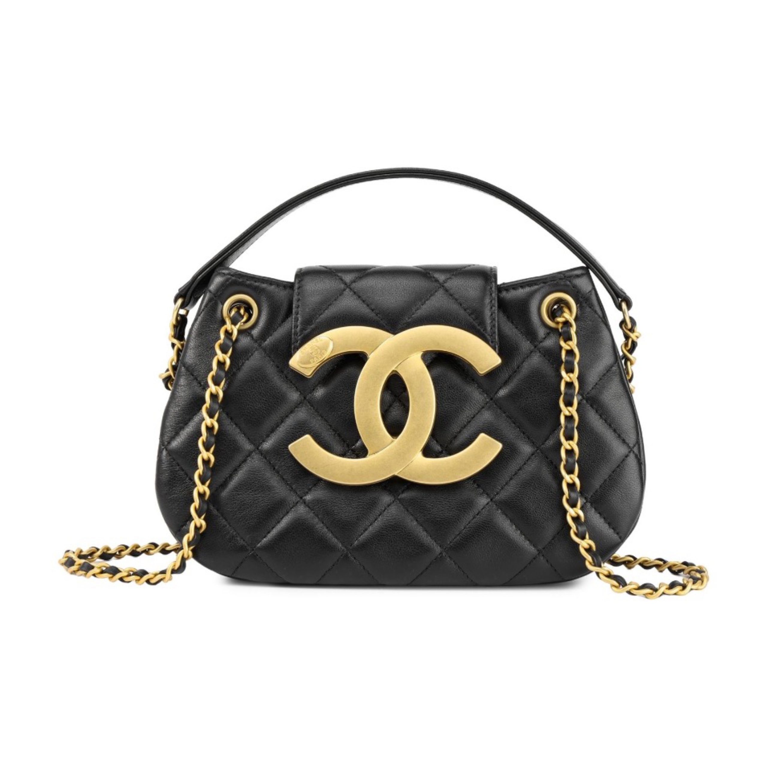 Chanel 24C Vintage Leather Messenger Bag Shoulder Crossbody Bag - Image 1