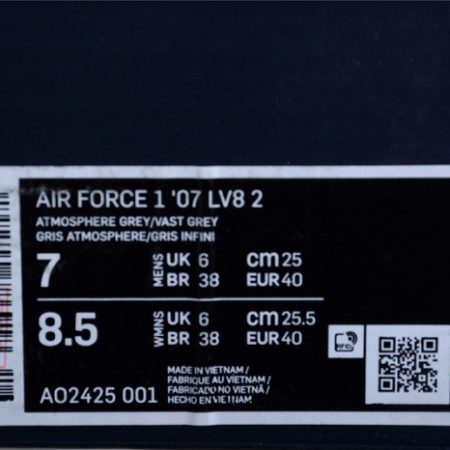 Nike Air Force 1 Low 07 LV8 2 Atmosphere Grey Thunder Grey AO2425-001 - Image 3