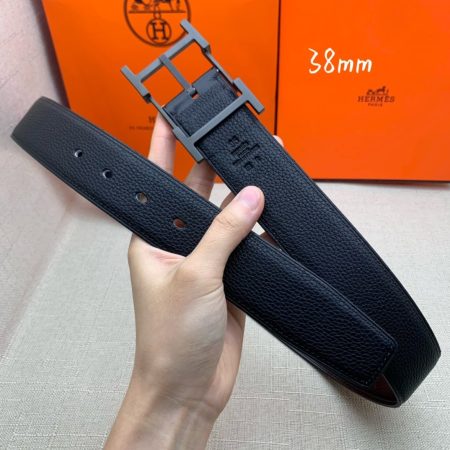 Hermes H Belt Buckle & Reversible Black For Women, Women Belt 380MM - Image 4