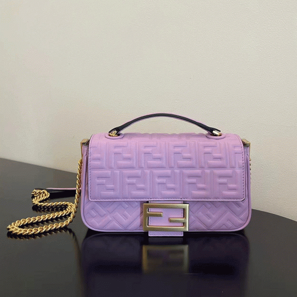 Fendi Mid-length Baguette ChainFF Theme Pattern Bag