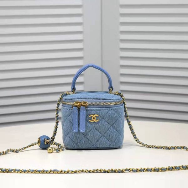 Chanel Denim Golden-Ball Makeup Box
