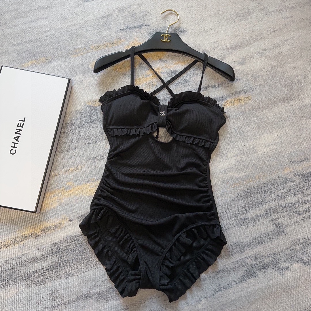 Chanel Suspender One-piece Swimsuit Swimwear - Image 1