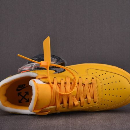 NIKE AIR FORCE 1 LOW OFF-WHITE UNIVERSITY GOLD METALLIC SILVER DD1876-700 - Image 4
