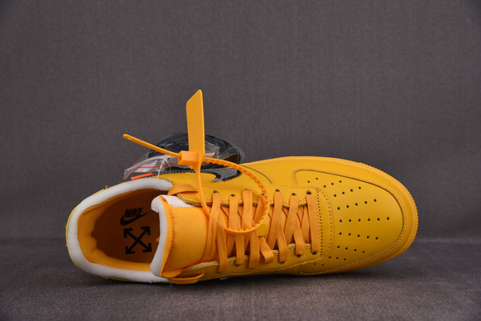 NIKE AIR FORCE 1 LOW OFF-WHITE UNIVERSITY GOLD METALLIC SILVER DD1876-700 - Image 4