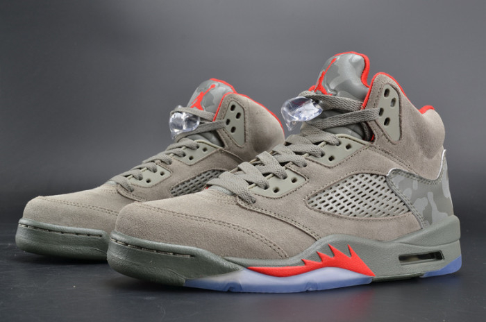Bape x Air Jordan 5 Trophy RoomCamo university red mens 136027-051 - Image 16