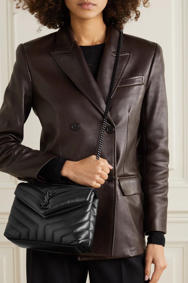 SAINT LAURENT YSL Loulou Small Quilted Leather Shoulder Bag Black