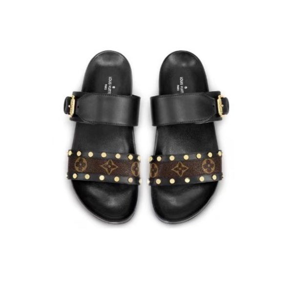 LV Bom Dia Leather Slide Sandals