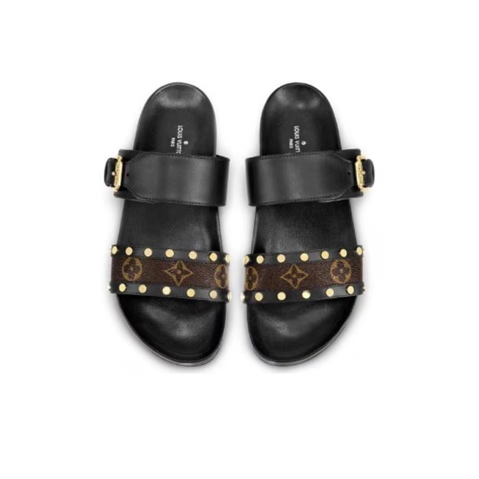 LV Bom Dia Leather Slide Sandals - Image 2