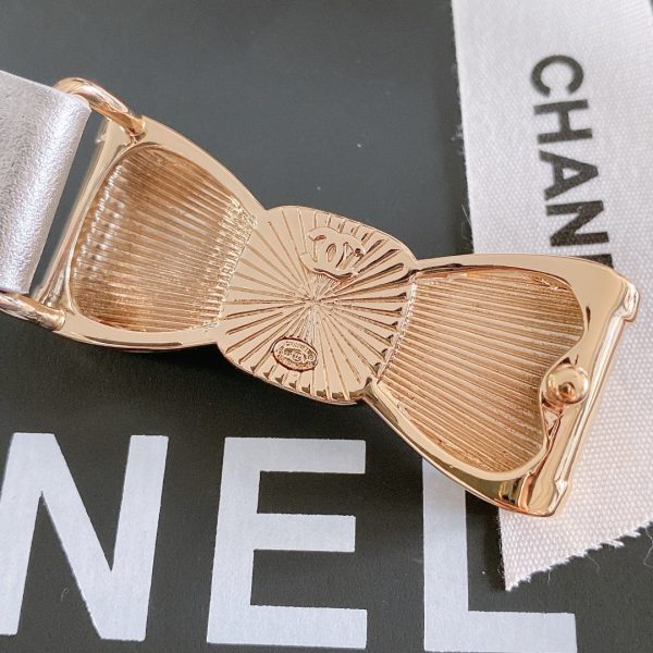 Chanel Belt With Ribbon Buckle Silver Women Belt 30MM