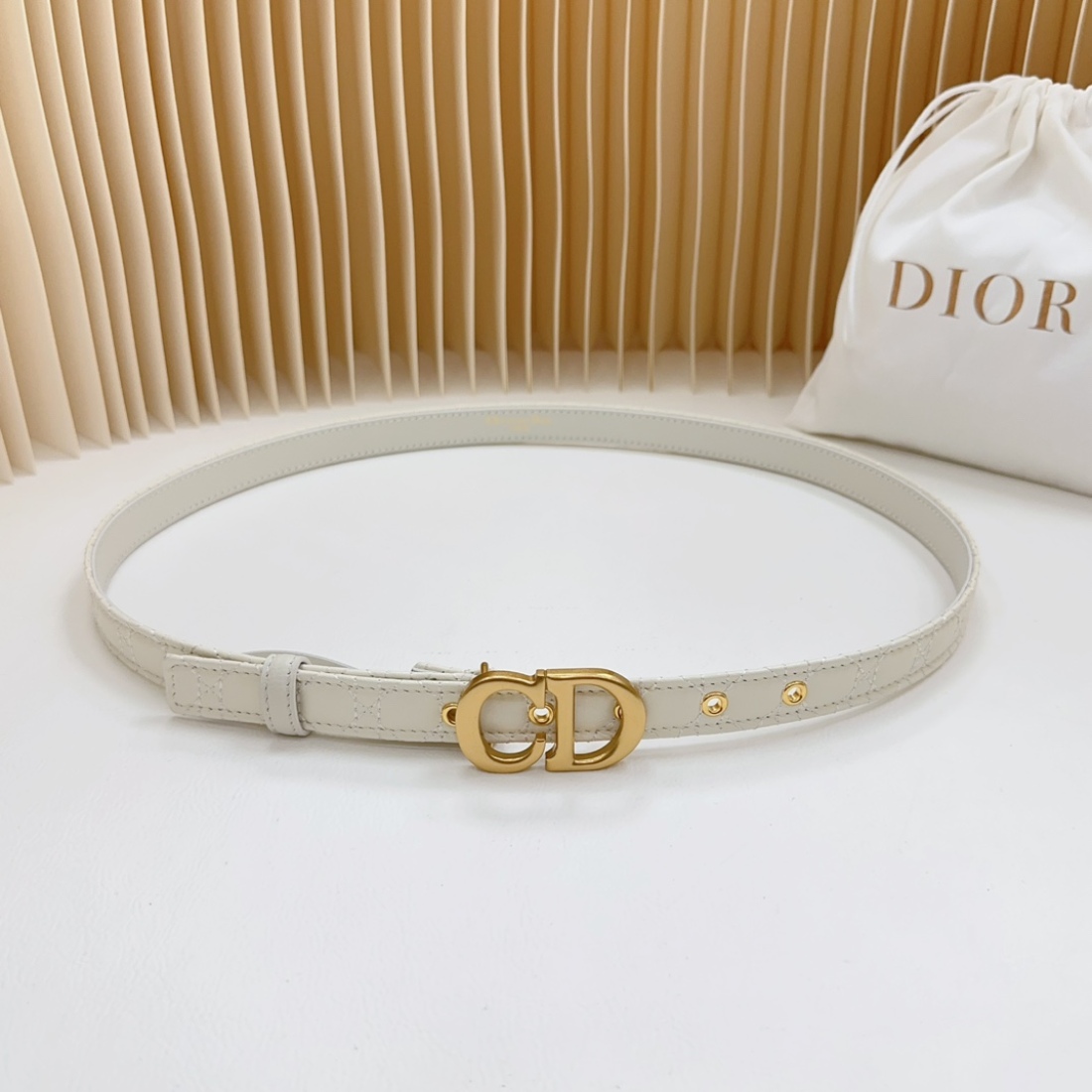 Dior double sided   with calf leather,  Women Belt 20MM - Image 5