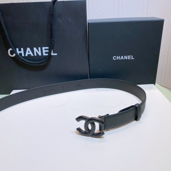 Chanel Belt With Double C Buckle Black Black-Toned Metal Women Belt 30MM