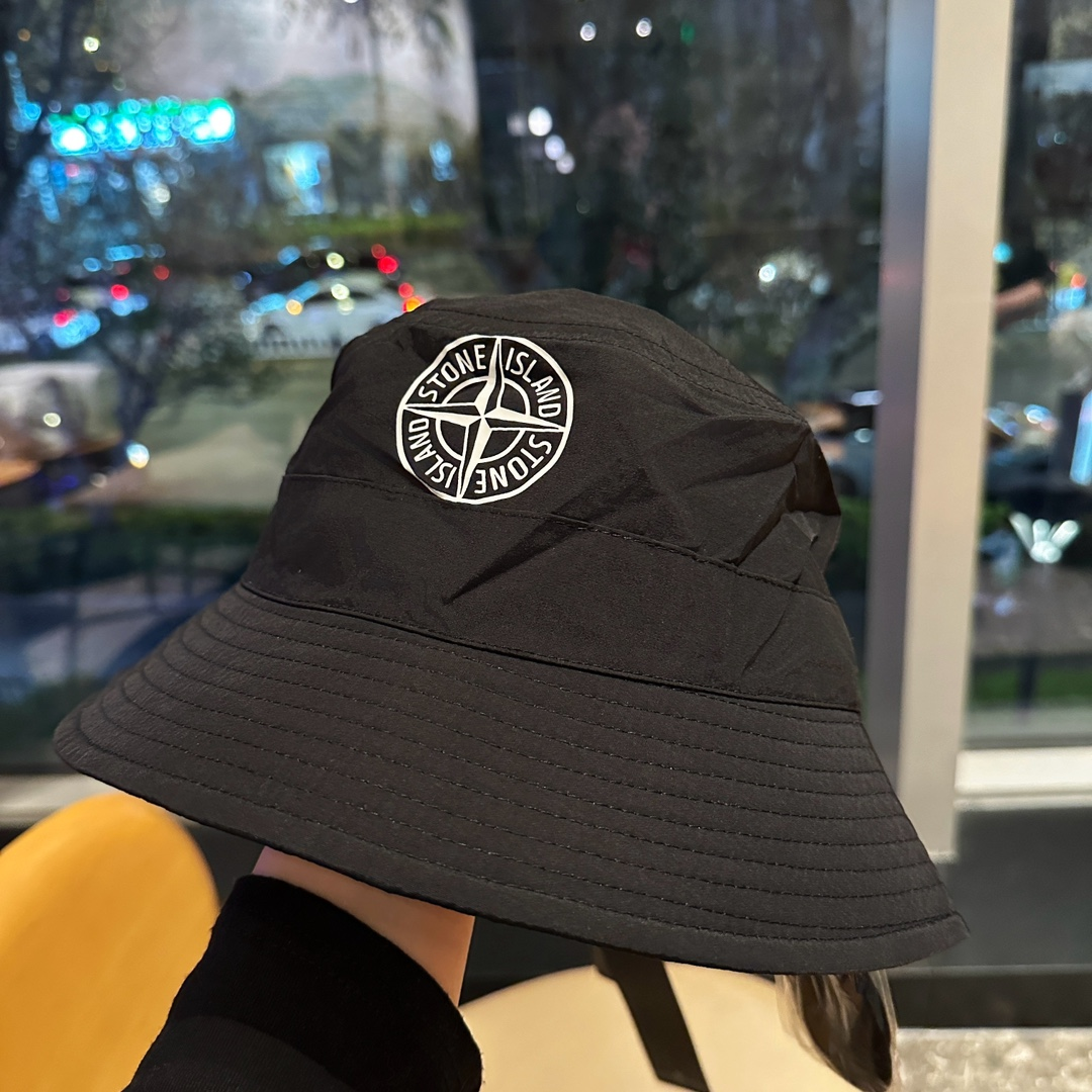 Stone Island Quick-drying Fabric Drawstring Basin Hat Sunhat - Image 4