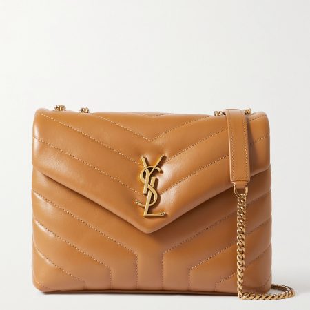 SAINT LAURENT YSL Loulou Small Quilted Leather Shoulder Bag Tan