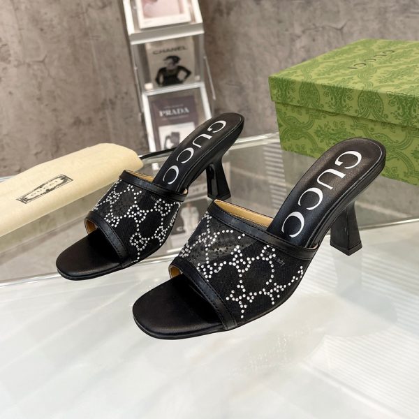 Gucci Mesh High heels Sandals Slide Sandal