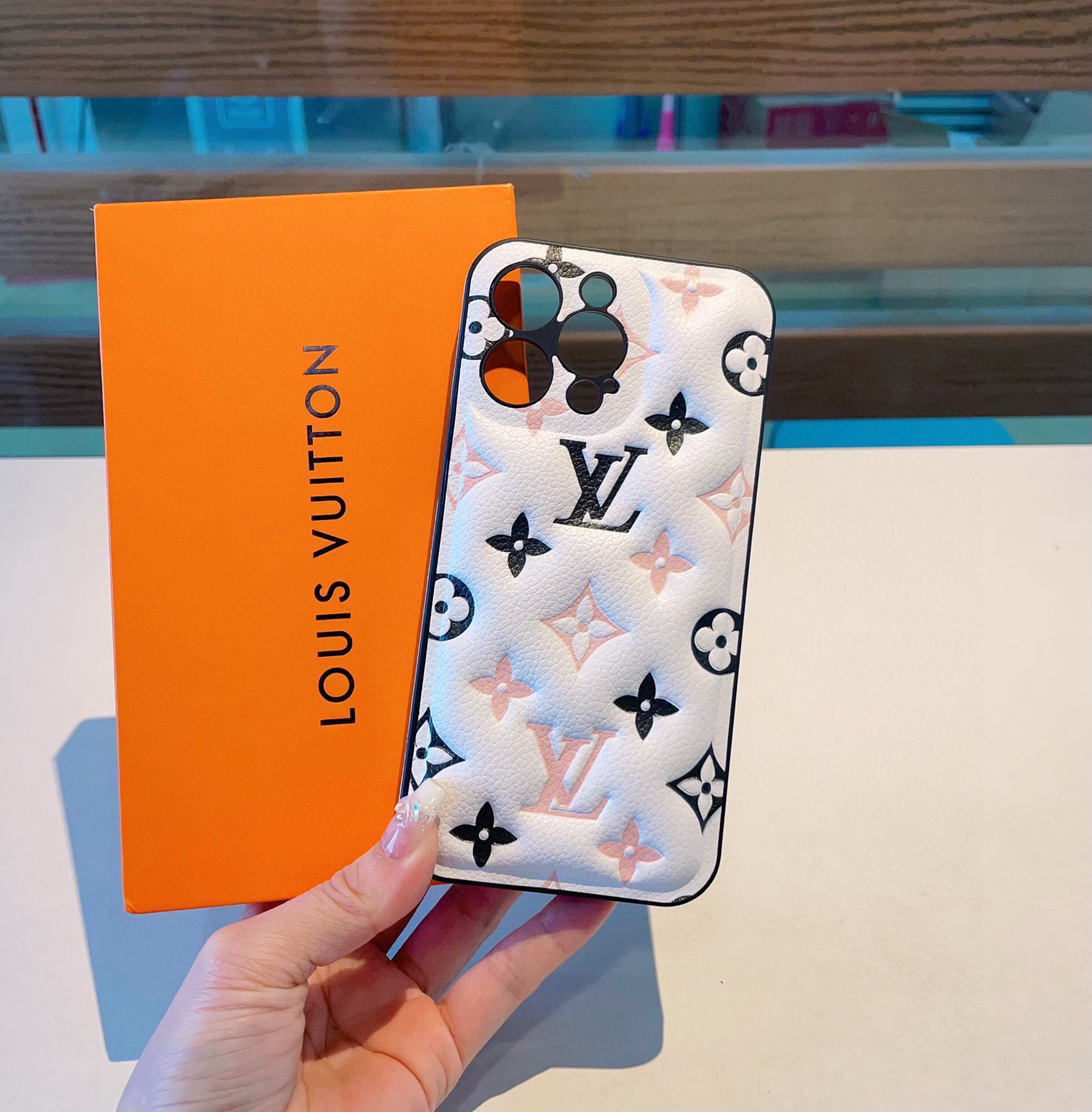 LV Air Cushion Embossed Phone Case - Image 1