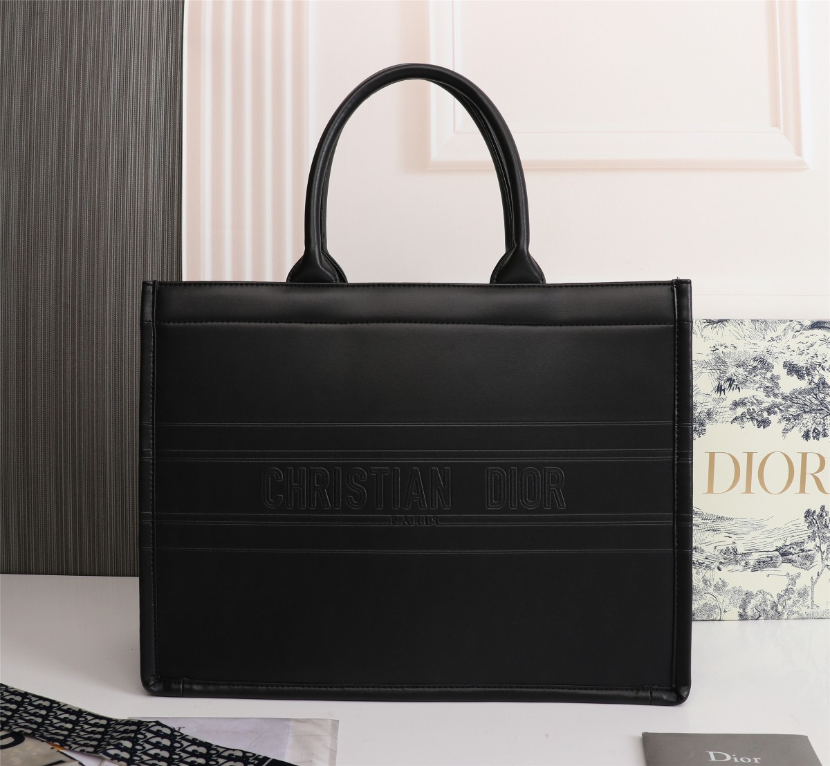 Dior Book Tote Large White Multicolor Dior Petites Fleurs Embroidery - Image 1