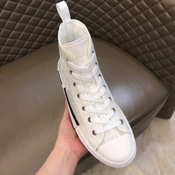 Dior B23 High Top Logo Oblique Print White