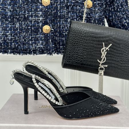 Jimmy Choo Saeda 10CM Slim Heel  Slide Sandal - Image 5