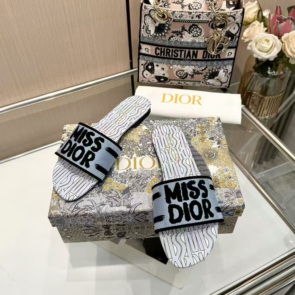 Dior Dway Miss Dior Allover Motif Sandals - Image 6