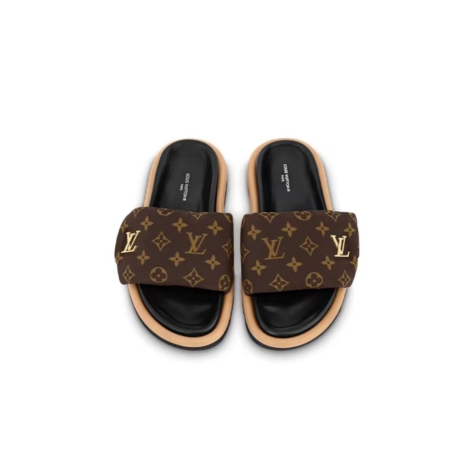 LV Pollow Nylon Velcro Slide Sandal - Image 2