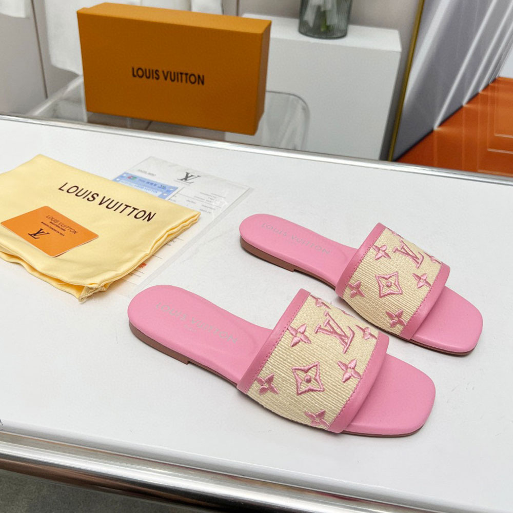 LV Fabric Flat Flip-flops Slide Sandal - Image 8
