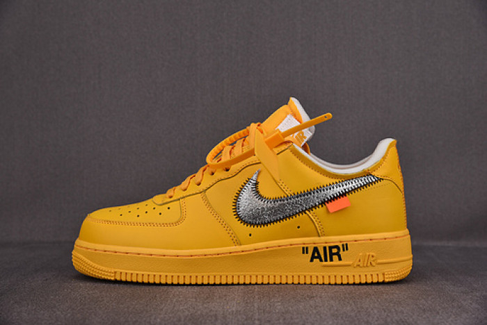 NIKE AIR FORCE 1 LOW OFF-WHITE UNIVERSITY GOLD METALLIC SILVER DD1876-700 - Image 2